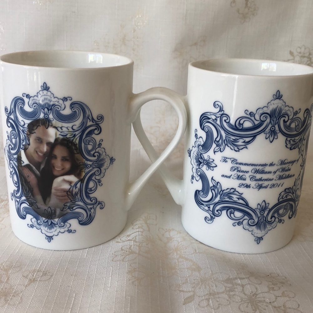 🌺 5/$25 William Catherine Marriage tea cups from London, England UK collectible